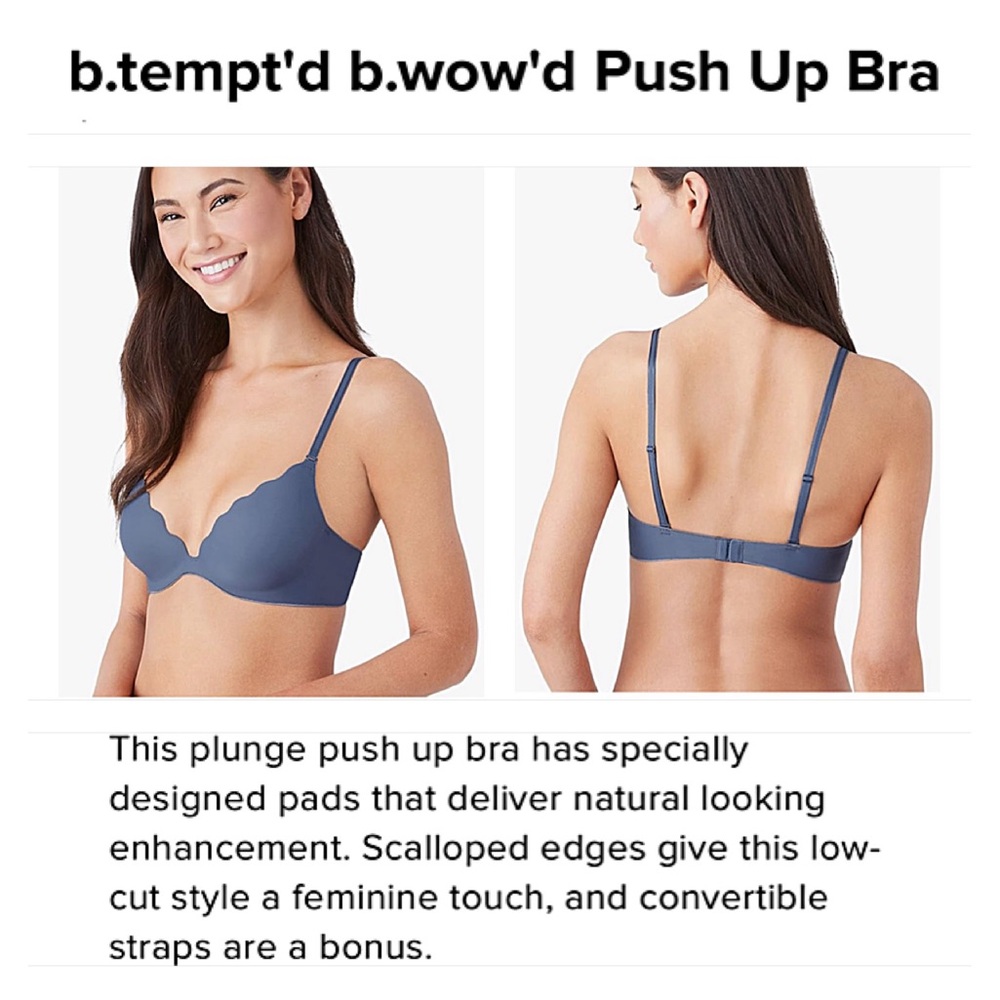 WACOAL Convertible Push-Up Bra 34B b.tempted b.wow’d Vintage Indigo SOLD OUT - Picture 6 of 10